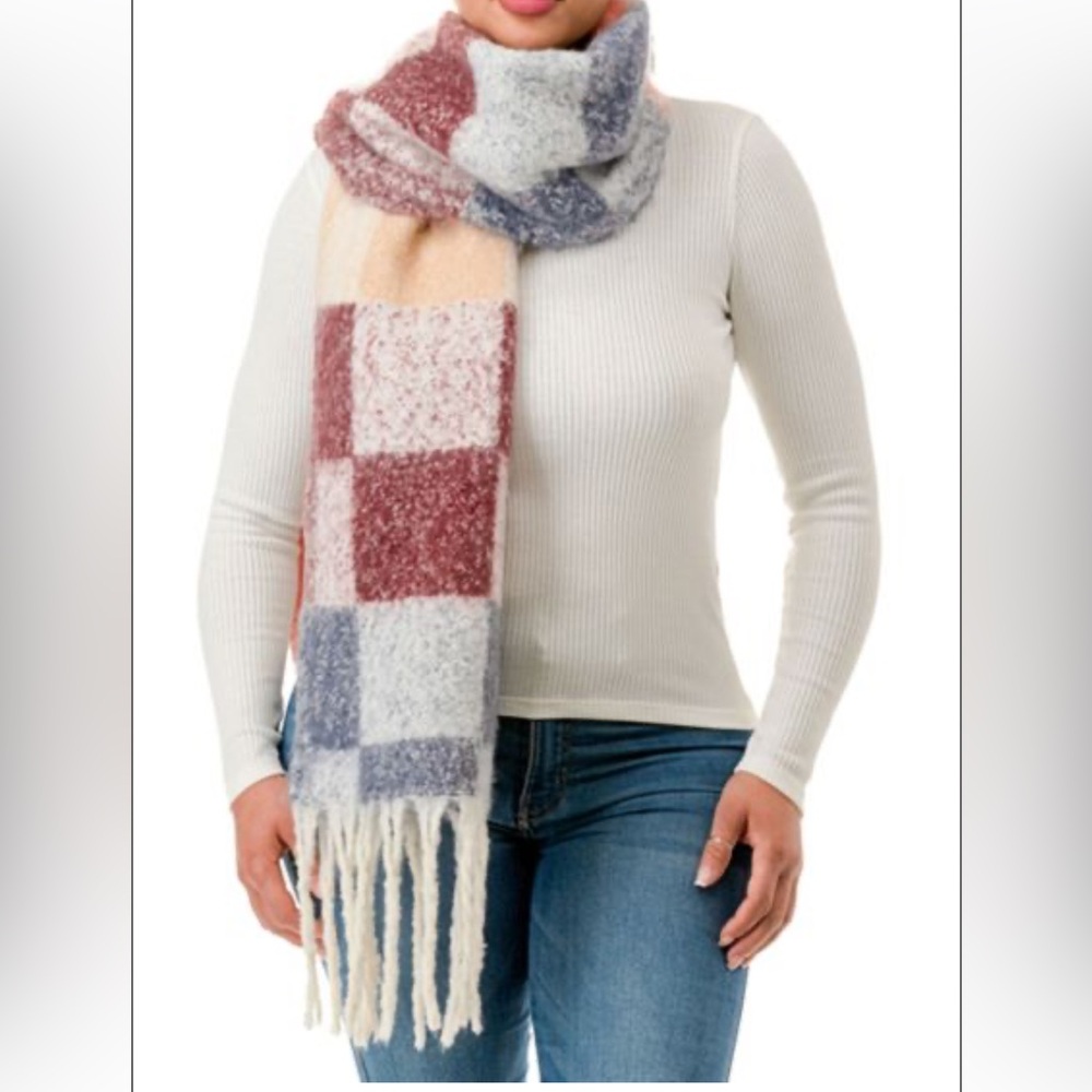 NIB Marcus Adler Oversized Plaid Scarf